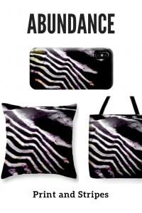 Abundance Collection Black and Purple Abstract Print and Stripes